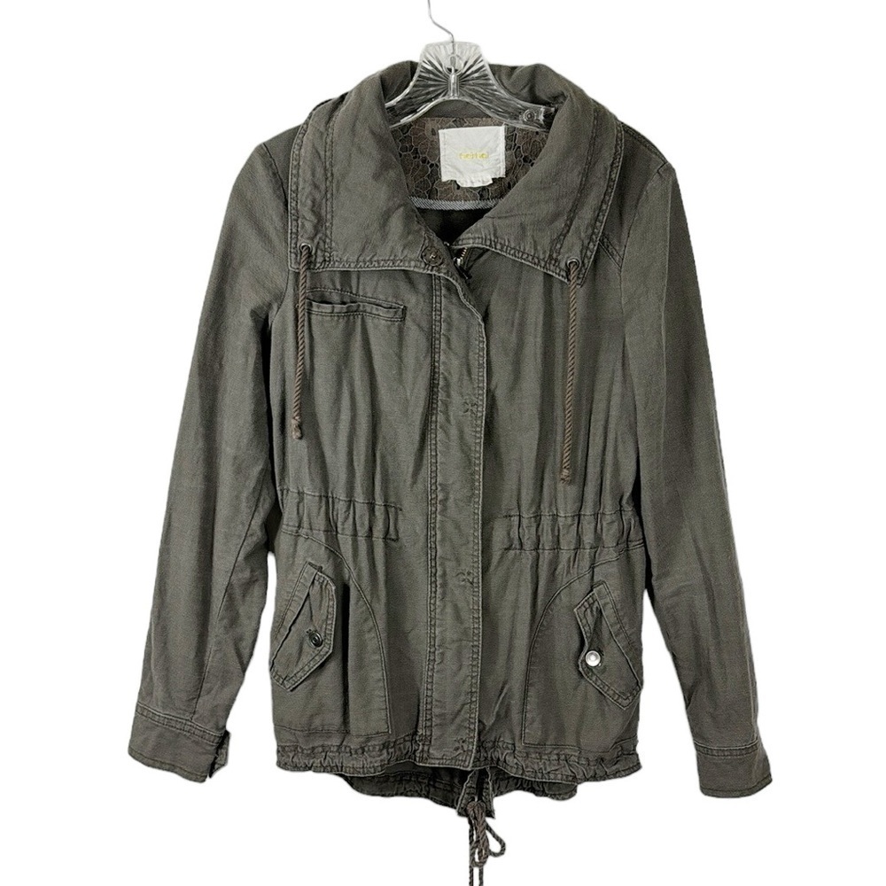 Anthropologie Hei Hei Military Field Utility Jacket Women S‎ Olive Green Pockets